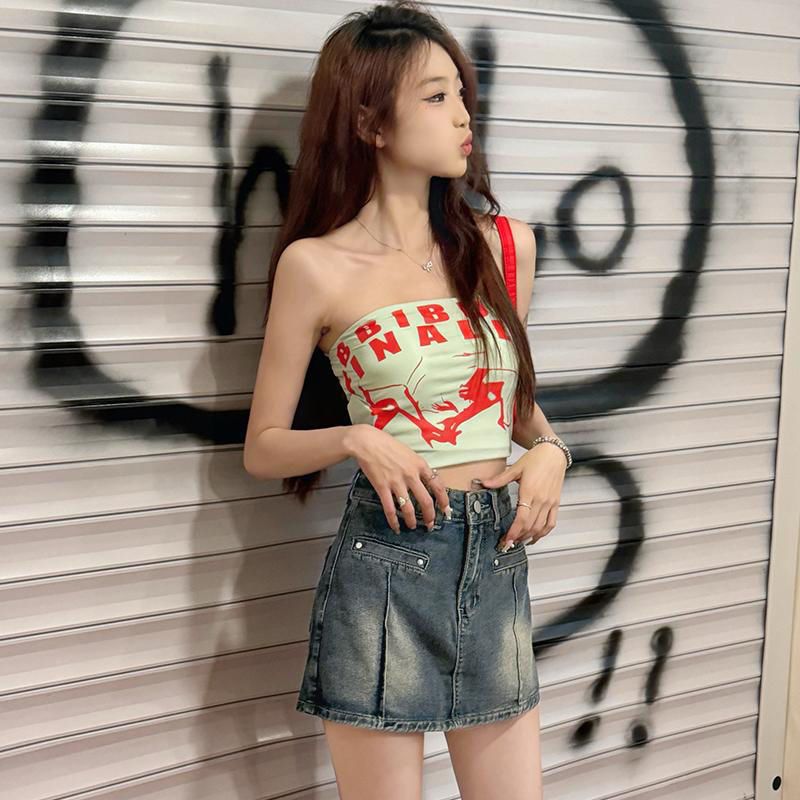 High-Waisted Denim Skort For Women Summer Shorts
