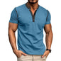Men's Summer Polo Shirt with Button V-Neck, Short-sleeved