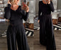 Neck Long Sleeve Two-piece Set Slim Suits