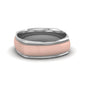 Two Tone Milgrain Square Mens Band Ring