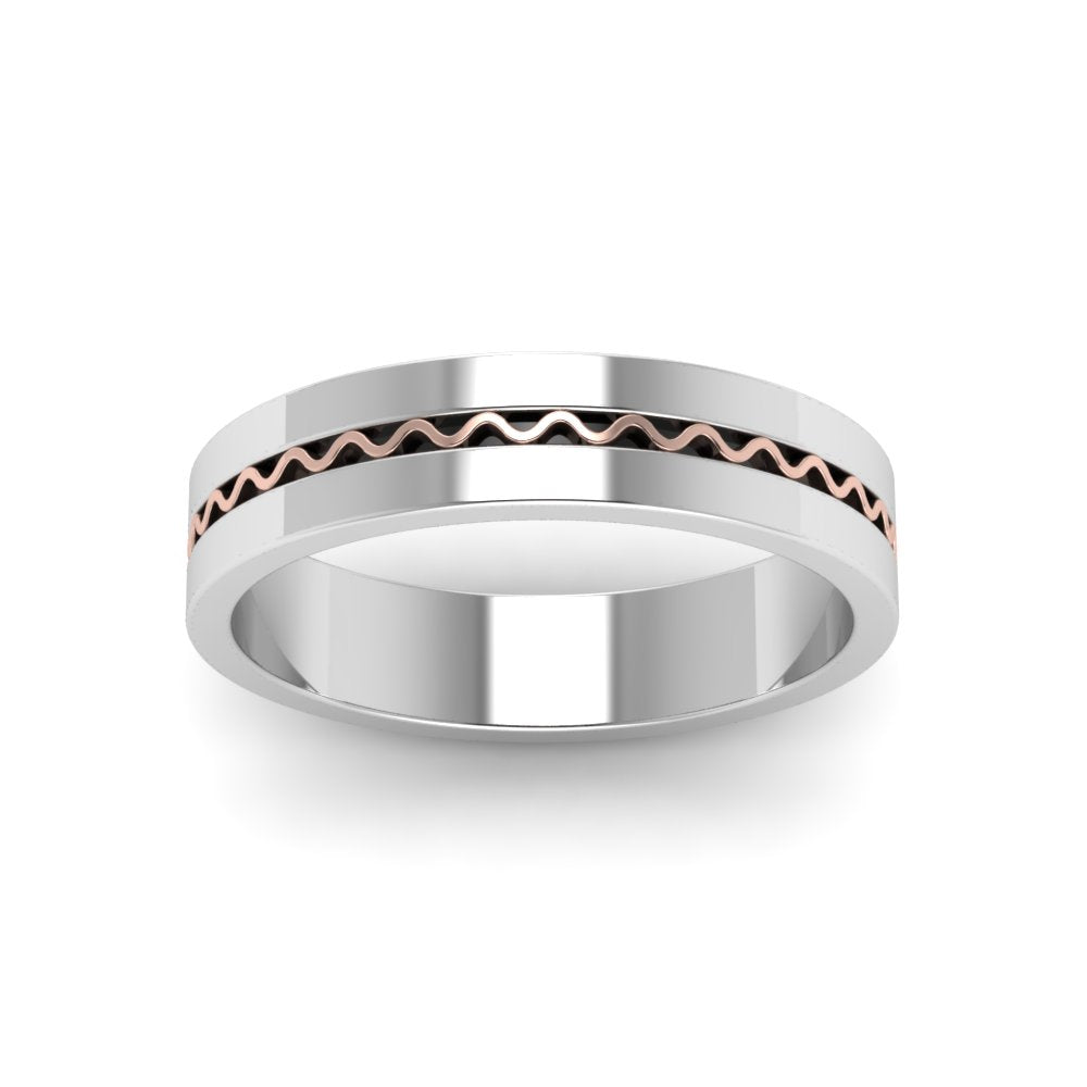 Mens Wave Comfort Fit Wedding Ring