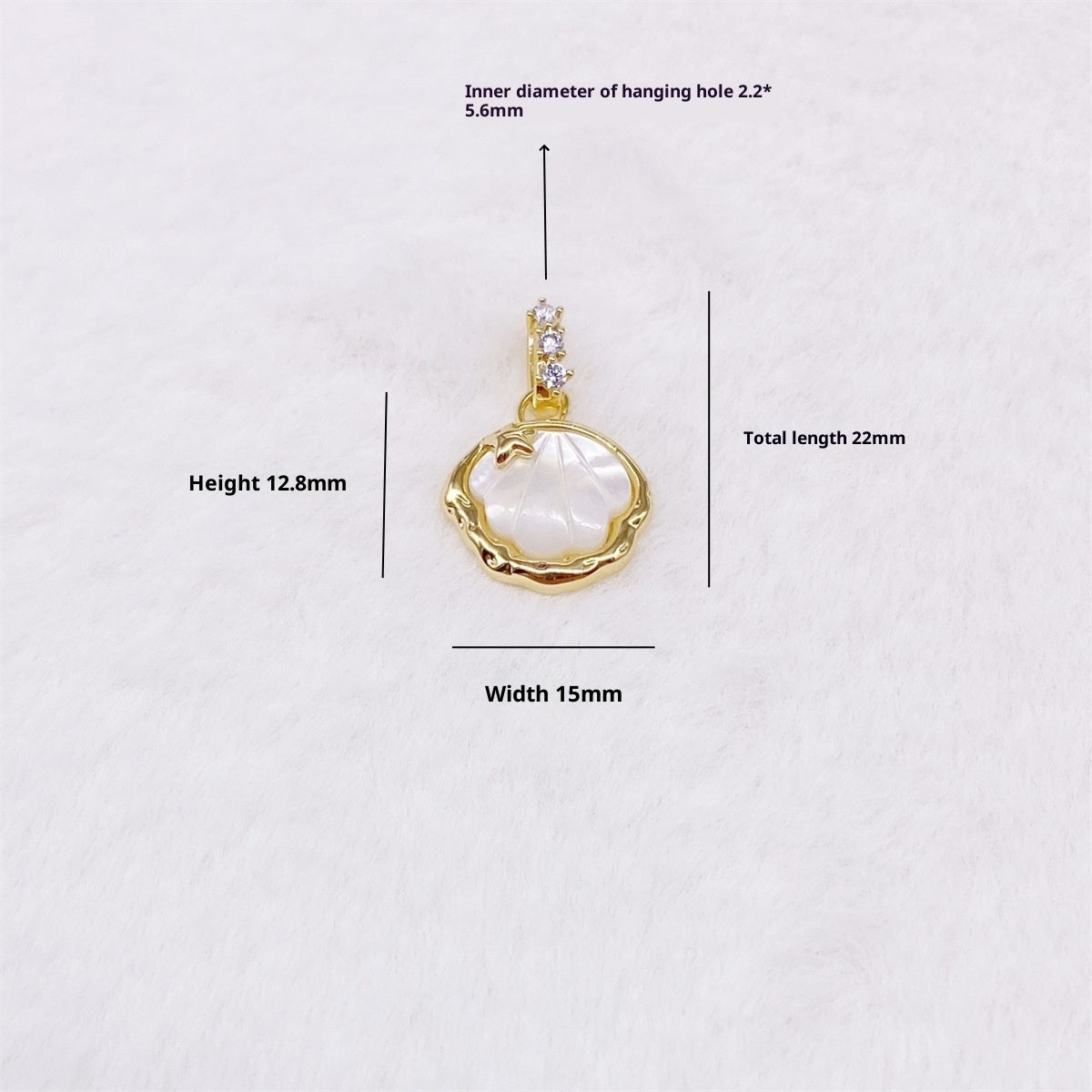 Diy Ornament Accessories Copper Plating 18K Gold Pearl Shell Necklace Bracelet Single And Double Charm