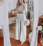 Neck Long Sleeve Two-piece Set Slim Suits