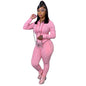 Women's Autumn Solid Color Personality Zipper Two-piece Suits