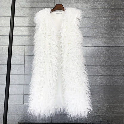 Women's Winter Lengthened Imitated Tibet Sheep Fur Coats