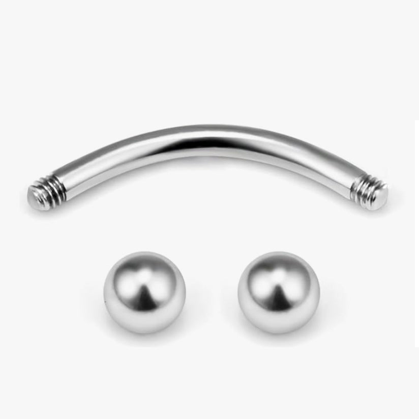 Stainless Steel Brow Nail Curved Rod Ball Piercing Jewelry