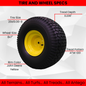 20x10.00-8 Tires with 8x7 John Deere Yellow Wheels 2 Ply for Lawn & Garden Mower Turf Tires (Qty: 1)