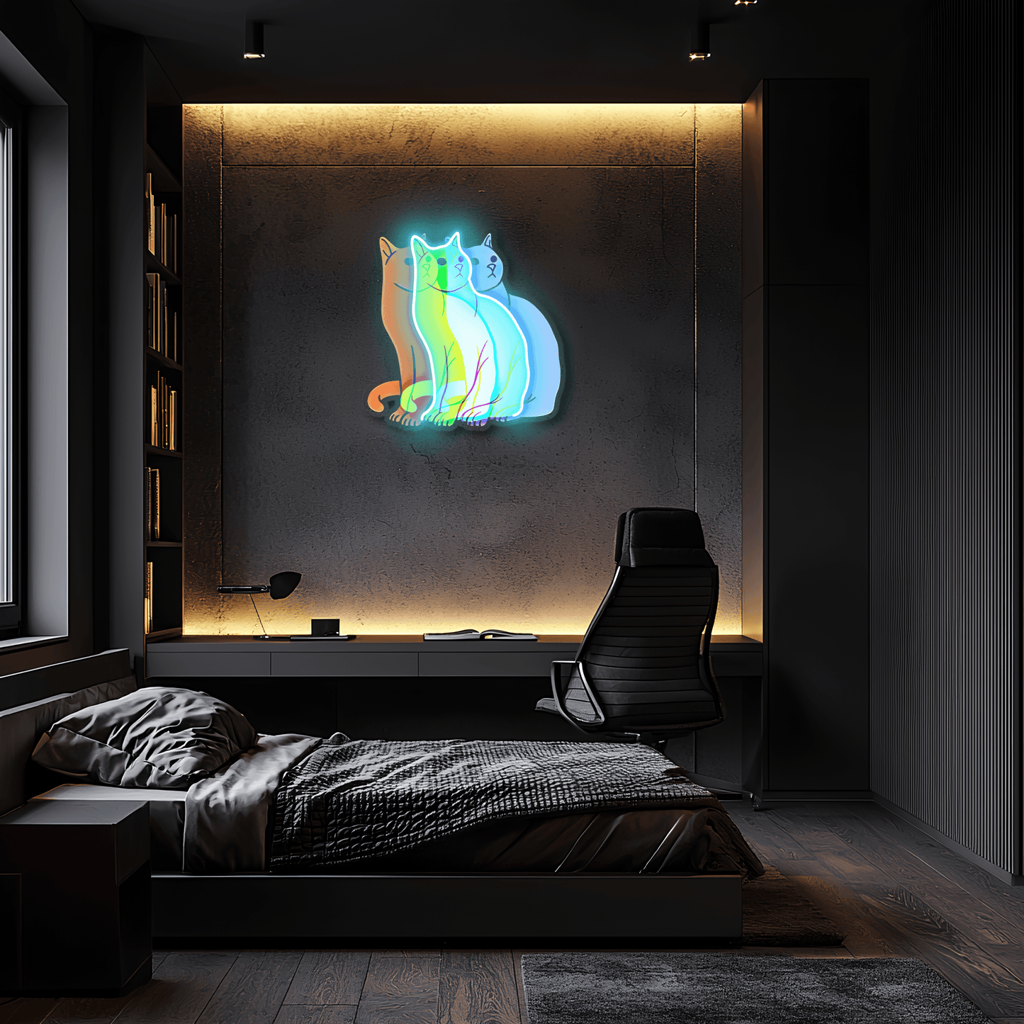 Tyrannical Cat Uv Print Neon Art, Cat Uv Print Neon Sign, Neon Light,Neon Wall Art