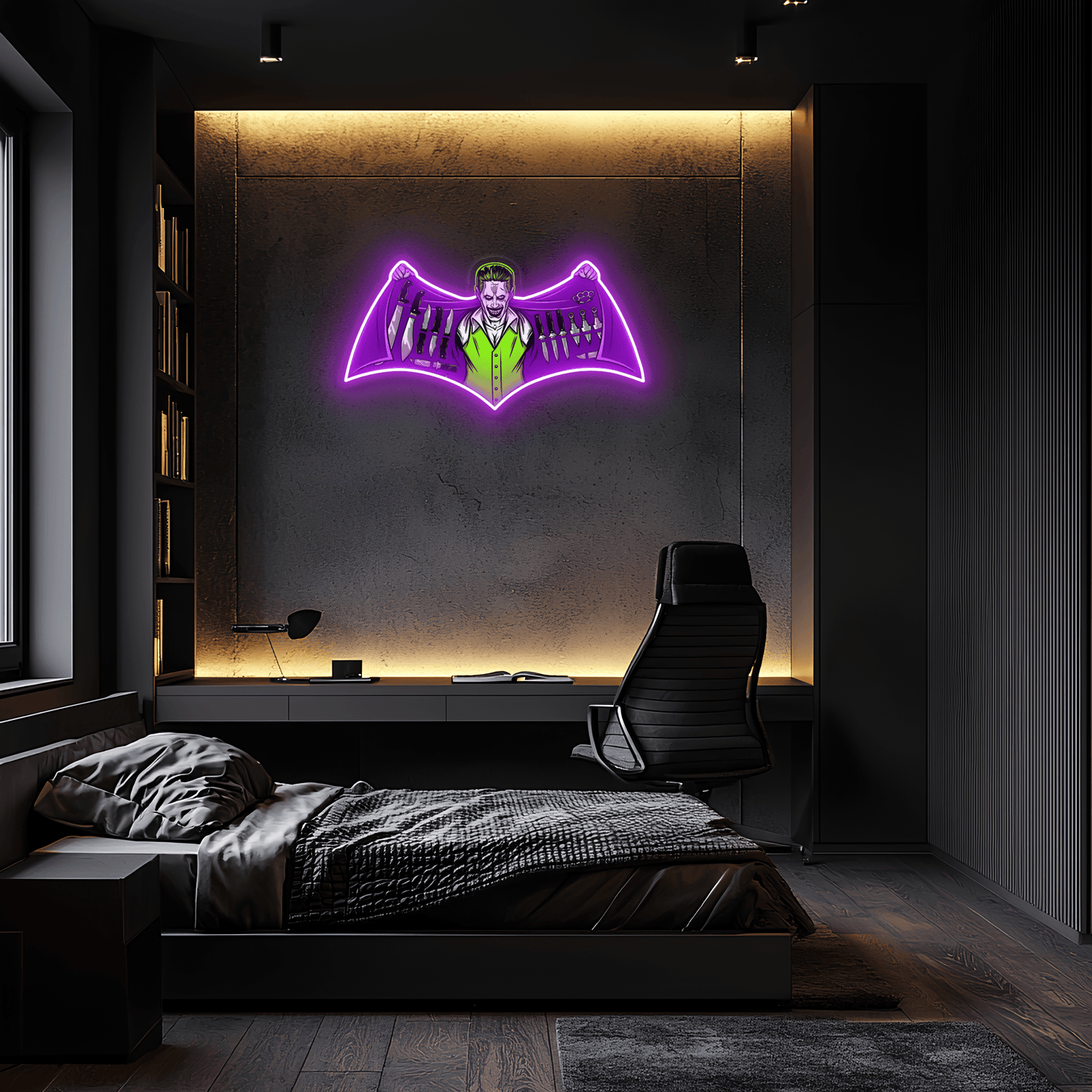 Joker Neon Sign, Uv Print Neon, Joker Uv Print Neon Sign, Neon Wall Art