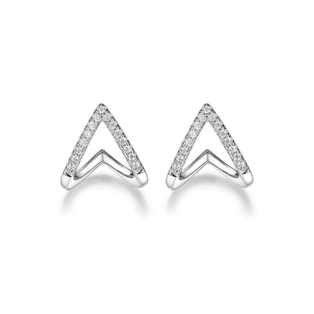 Earrings Simple Special-interest Design French Diamond-embedded Smile Earrings
