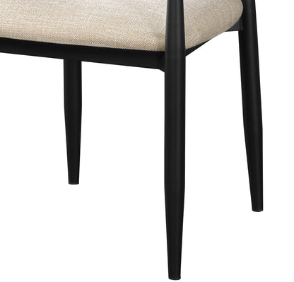 Set of 2 Beige and Black Armchair with Open Back