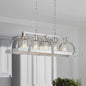 5-Light Metal Linear Chandelier Imitation Wood Grain