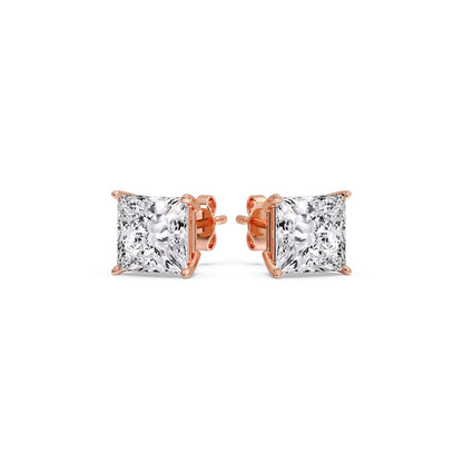 Princess-Cut Diamond Solitaire Stud Earrings [IGI Certified]