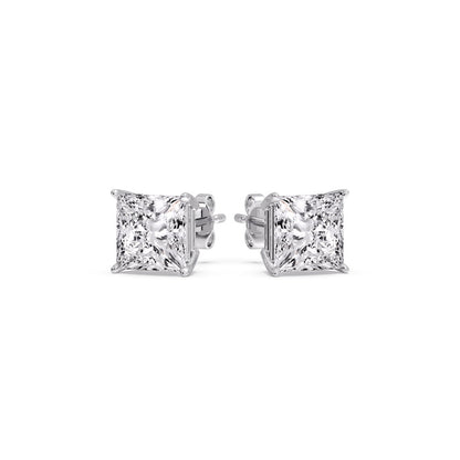 Princess-Cut Diamond Solitaire Stud Earrings [IGI Certified]