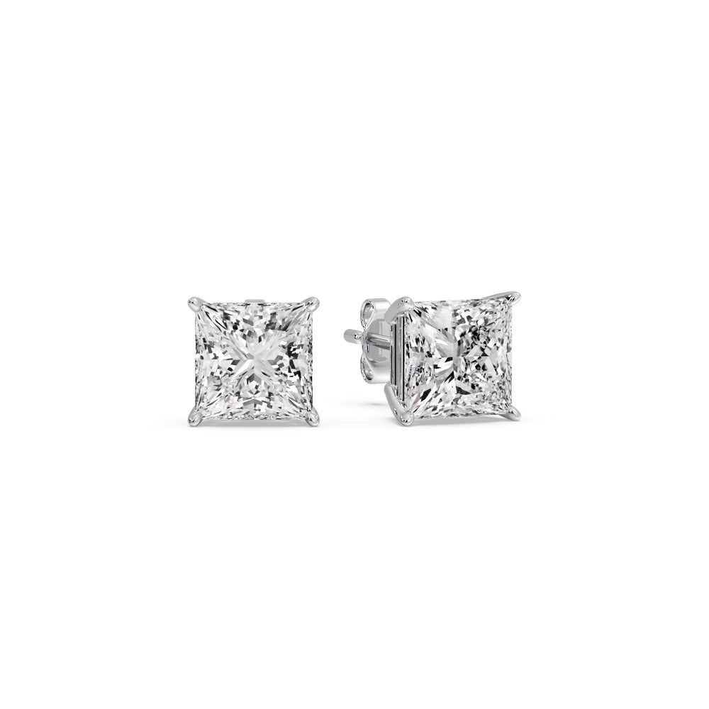 Princess-Cut Diamond Solitaire Stud Earrings [IGI Certified]