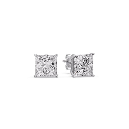 Princess-Cut Diamond Solitaire Stud Earrings [IGI Certified]