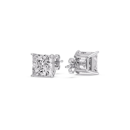 Princess-Cut Diamond Solitaire Stud Earrings [IGI Certified]