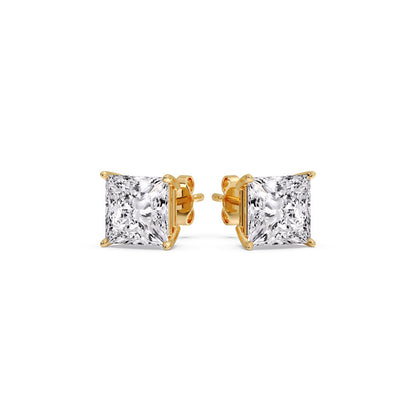 Princess-Cut Diamond Solitaire Stud Earrings [IGI Certified]