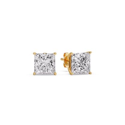 Princess-Cut Diamond Solitaire Stud Earrings [IGI Certified]