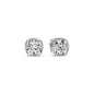 Cushion Diamond Bezel Set Solitaire Certified Stud Earrings
