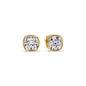 Cushion Diamond Bezel Set Solitaire Certified Stud Earrings