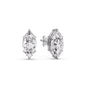 6 Prong Marquise Diamonds Solitaire Stud Earring in Basket Setting