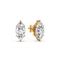6 Prong Marquise Diamonds Solitaire Stud Earring in Basket Setting