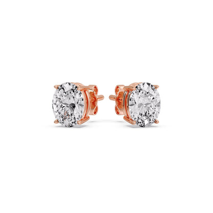 Classic Four Prong Oval Diamond Solitaire Stud Earrings [IGI Certified]