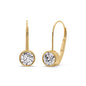 Lever Back Bezel Set Round Diamond Earrings