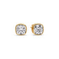 Cushion Diamond Bezel Set Solitaire Certified Stud Earrings