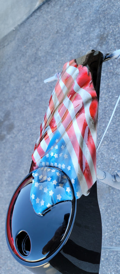 Harley Davidson tattered and worn American flag set