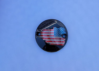 Harley Davidson tattered and worn American flag set