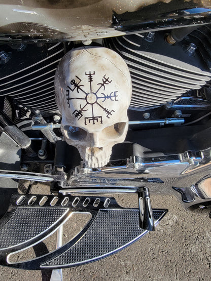 3D ancient skull viking compass