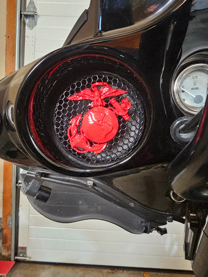 97-25+ Harley inner Touring 3D USMC speakers grill covers set