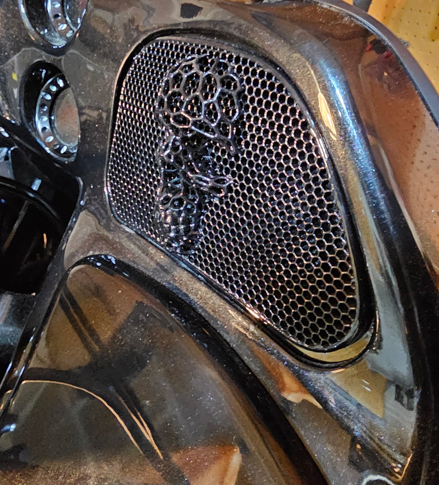 98-2024+ Road Glide 3D webbed Skull speakers grill covers set