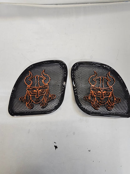 98-2024+ Road Glide 3D Shield Maiden speakers grill covers set