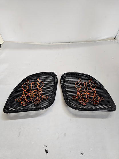 98-2024+ Road Glide 3D Shield Maiden speakers grill covers set