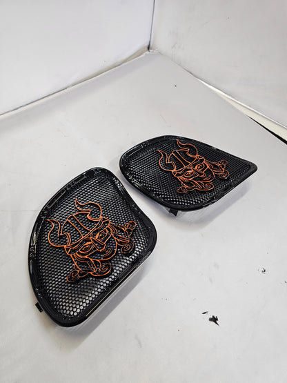 98-2024+ Road Glide 3D Shield Maiden speakers grill covers set