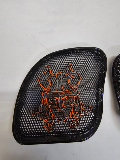 98-2024+ Road Glide 3D Shield Maiden speakers grill covers set