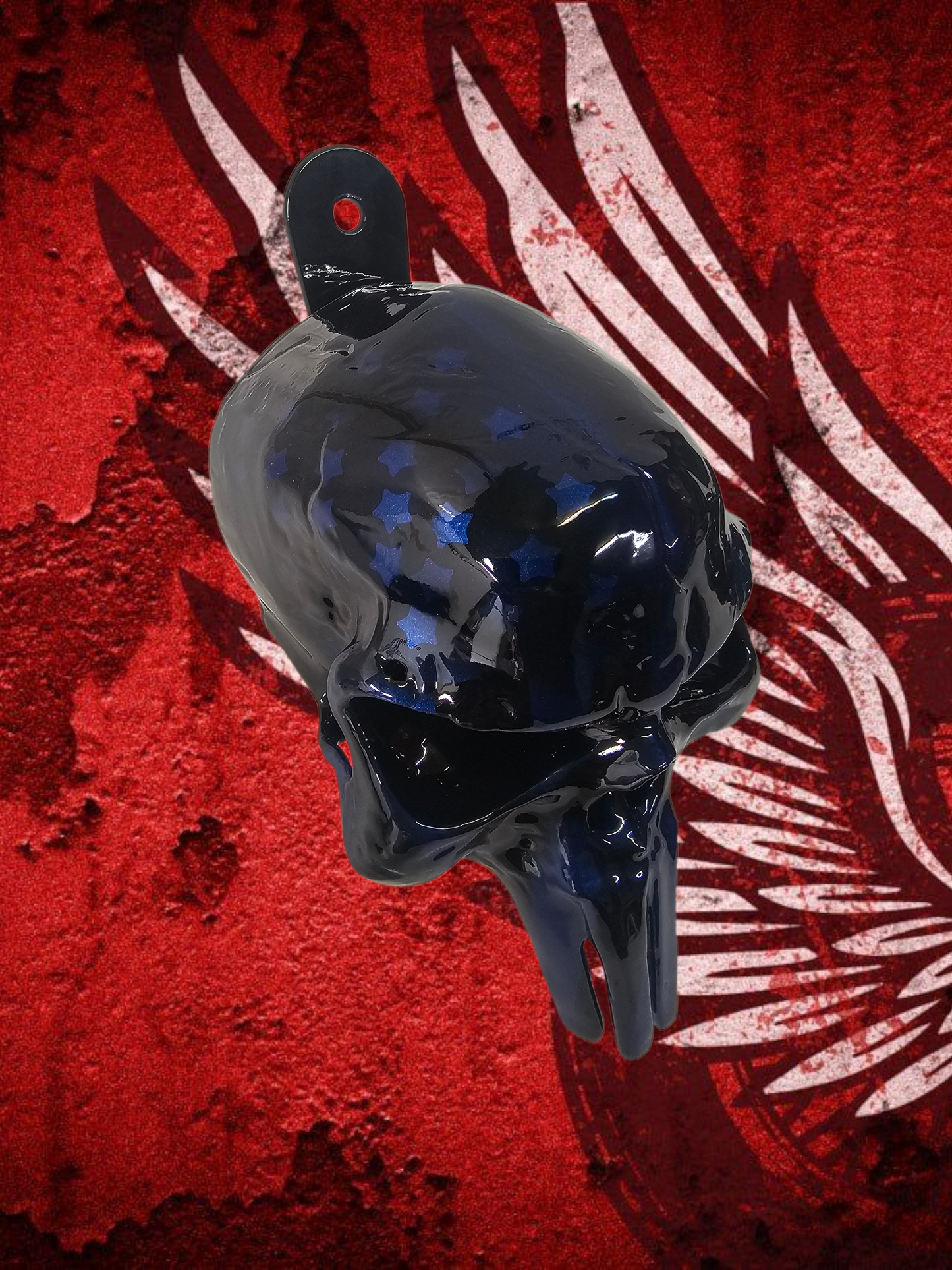 3D ghosted American flag Punisher SKULL horn cover