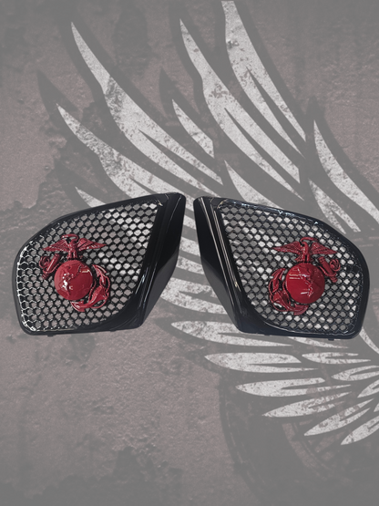 98-2024+ Road Glide 3D USMC speakers grill covers set