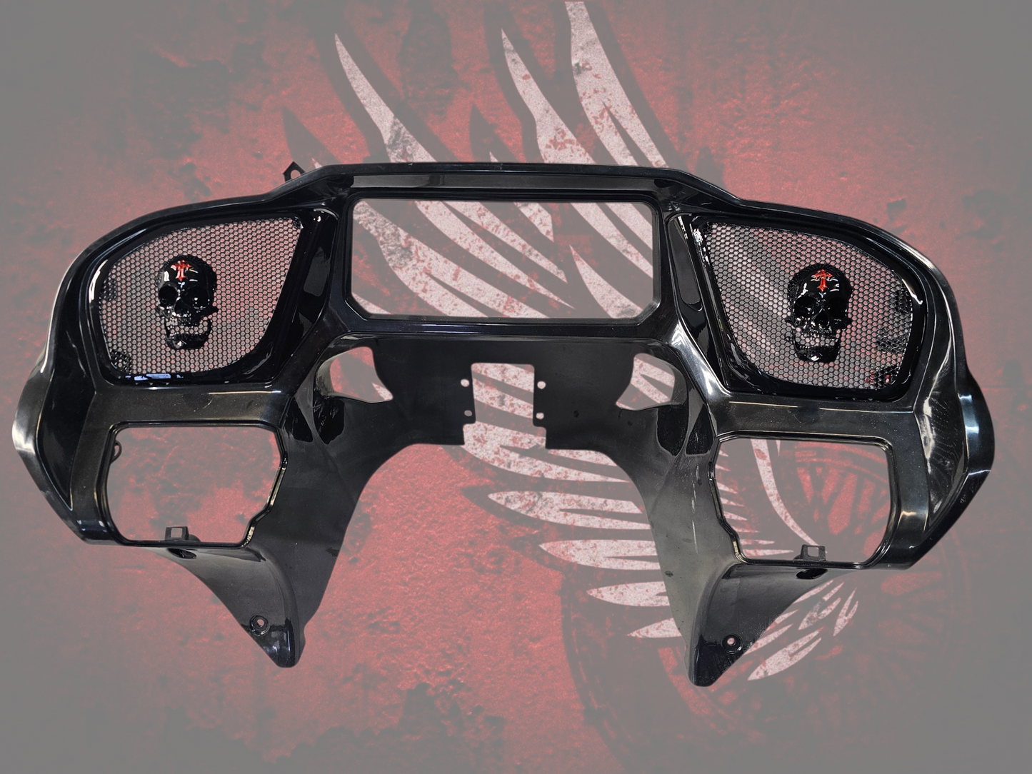 98 to 2024+ Road Glide 3D vampire speakers grill covers set