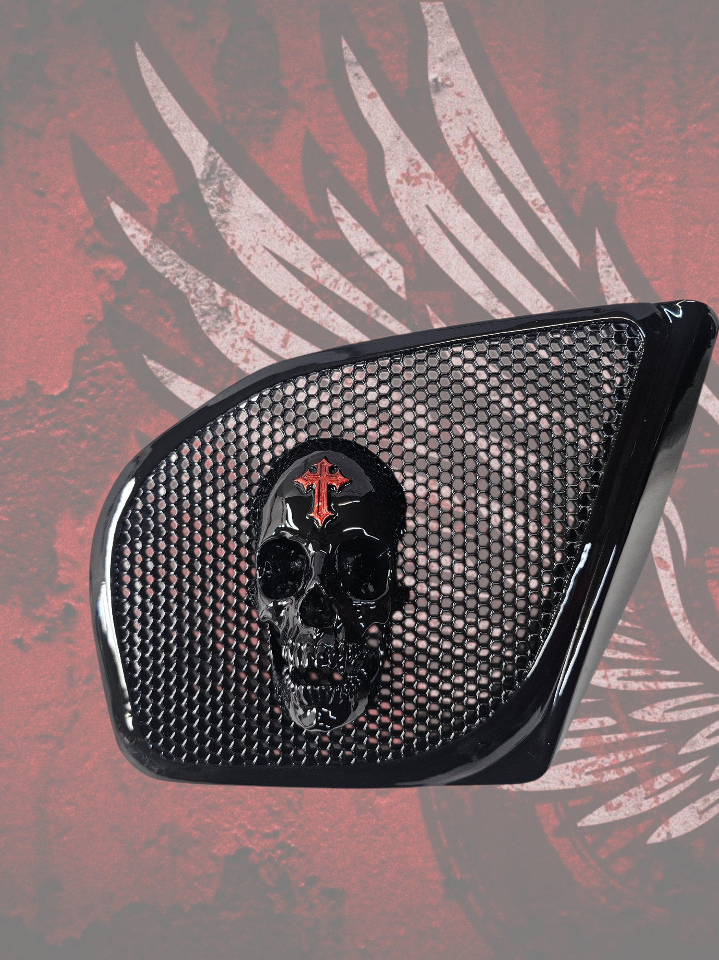 98 to 2024+ Road Glide 3D vampire speakers grill covers set