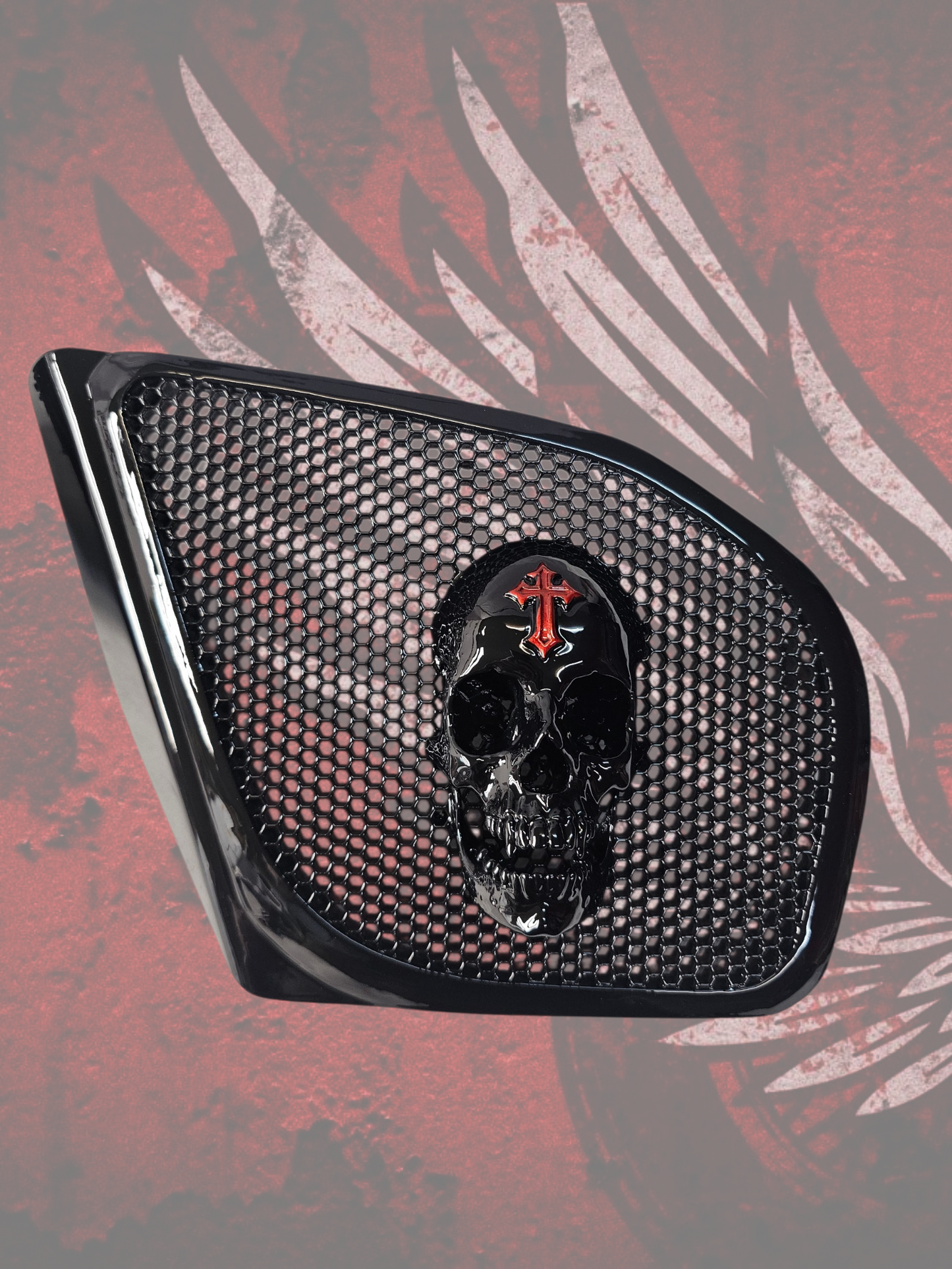98 to 2024+ Road Glide 3D vampire speakers grill covers set