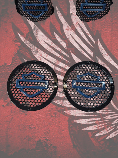 A set of bag shield theme speakers grill covers