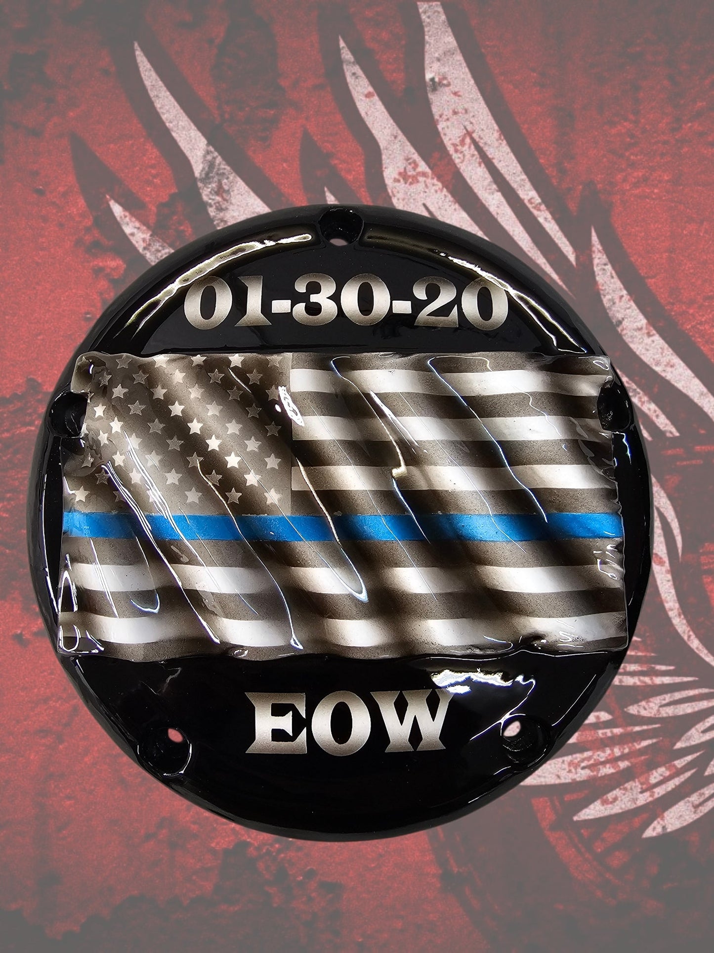 3D tattered American flag with script derby cover