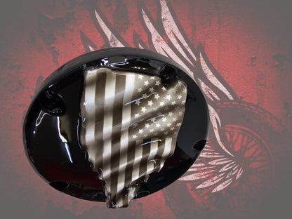 Tattered American Flag  Harley derby cover