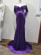 Women's Gold Veet Trailing Long Dress Graphy Dresses