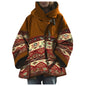Women's Winter Loose Retro Printed Woolen Colors Coats