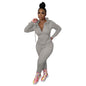 Women's Autumn Solid Color Personality Zipper Two-piece Suits